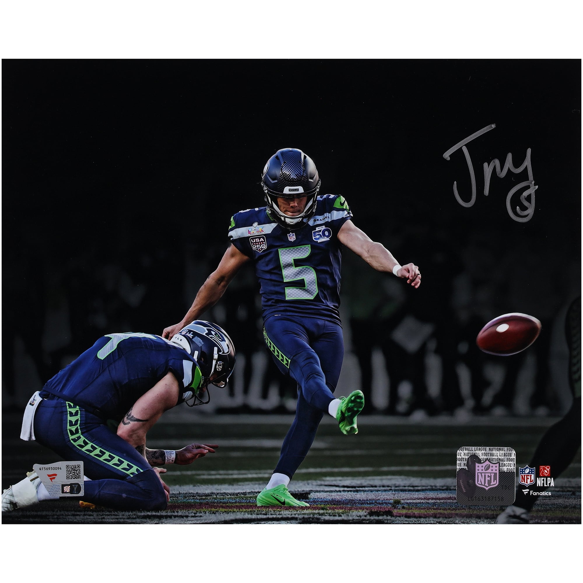 Jason Myers Seattle Seahawks Autographed Super Bowl LX Champions 8" x 10" Photograph