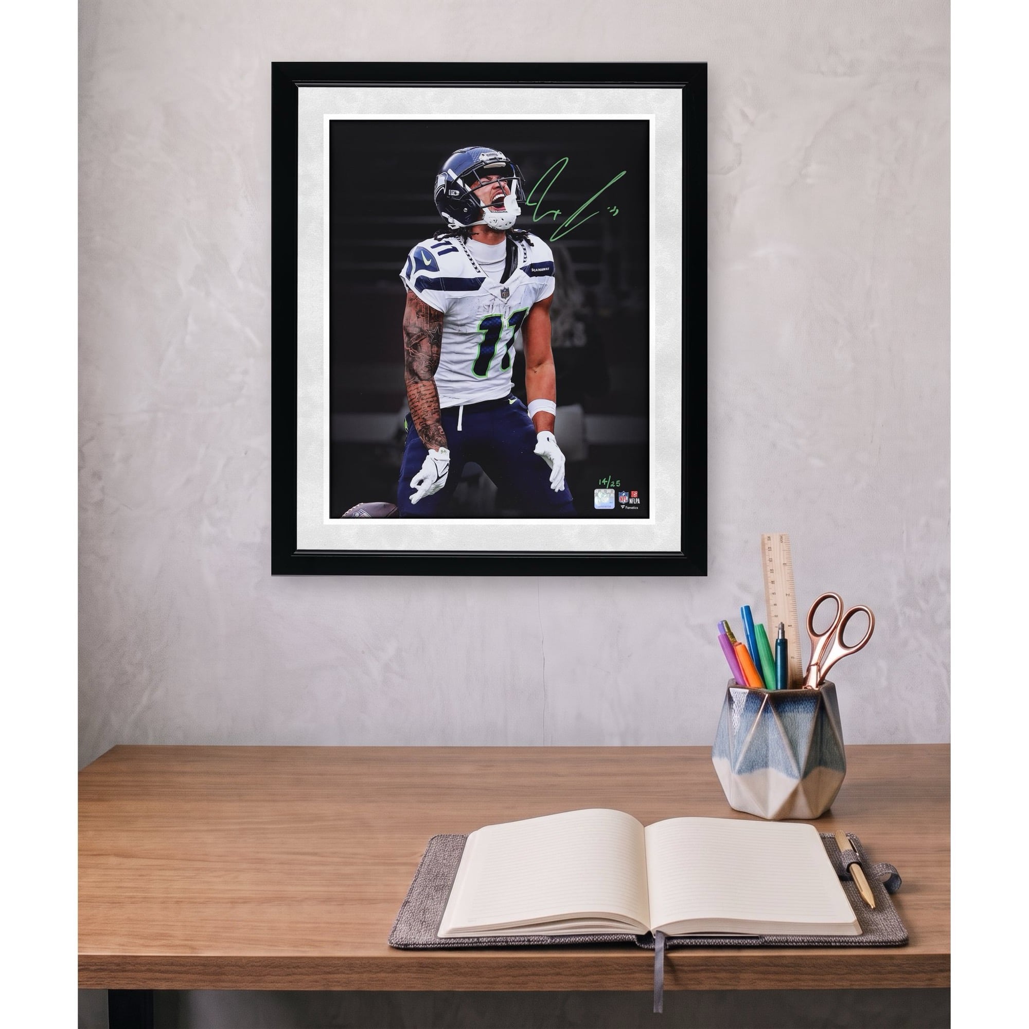 Photo dédicacée de Jaxon Smith-Njigba (Seattle Seahawks) - 40,6 x 50,8 cm (16 x 20 pouces) - Édition limitée à 25 exemplaires