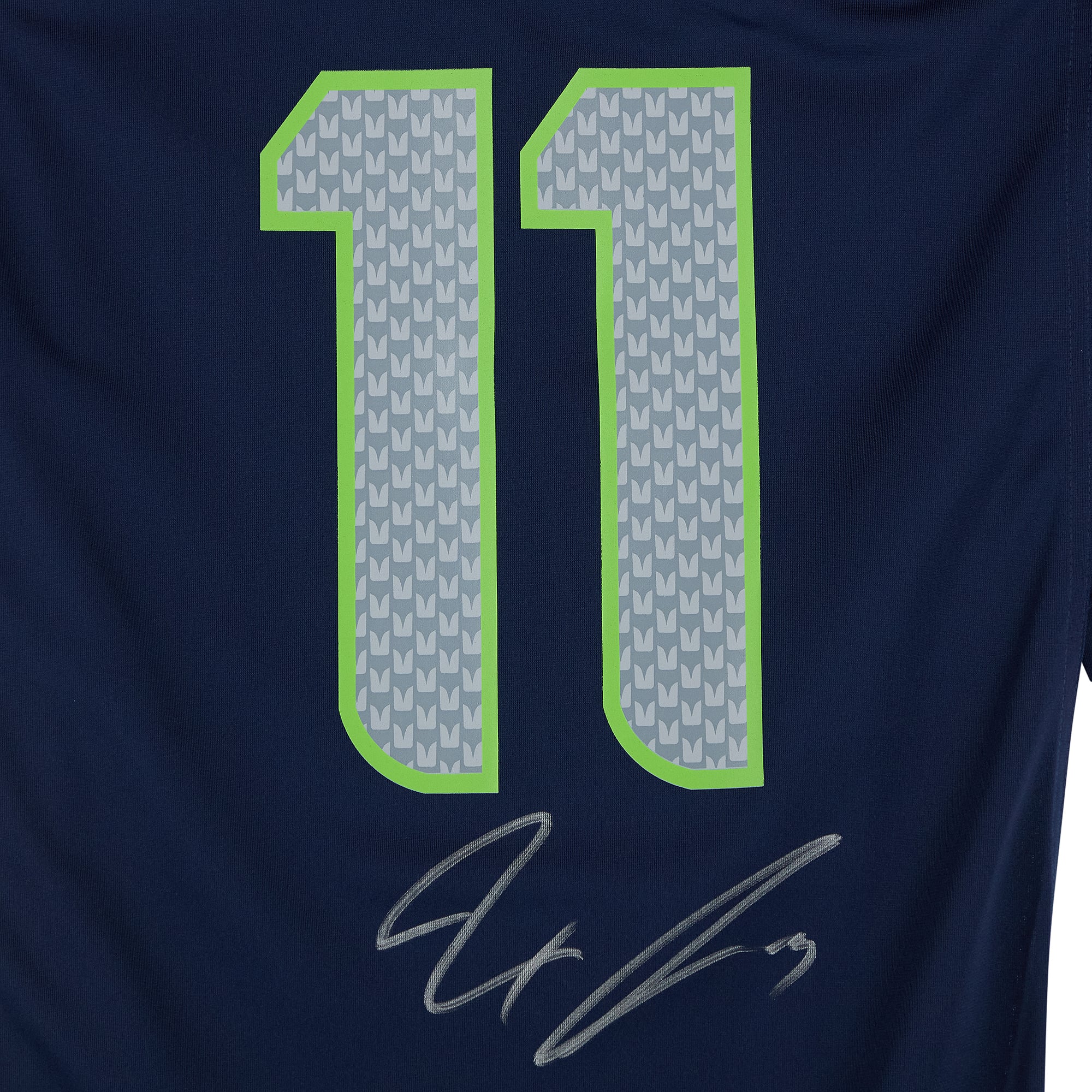 Maillot de match universitaire Nike bleu marine autographié par Jaxon Smith-Njigba des Seahawks de Seattle, champions du Super Bowl LX