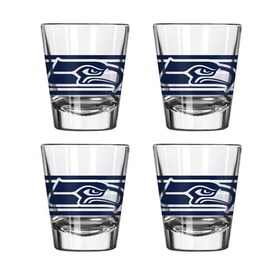 Ensemble de quatre verres à shot rayés Seattle Seahawks Logo Brands
