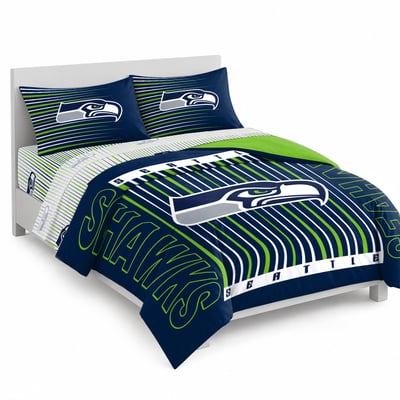 Logo Brands Seattle Seahawks Momentum Bed In A Bag - Queen