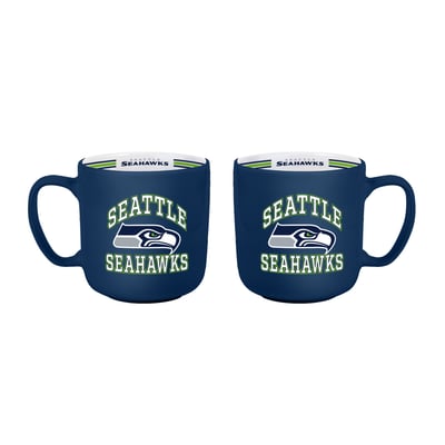 Ensemble de deux tasses rayées Seattle Seahawks Logo Brands de 44 cl