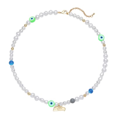 Seattle Seahawks LUV AJ Pearl Bead Logo Necklace
