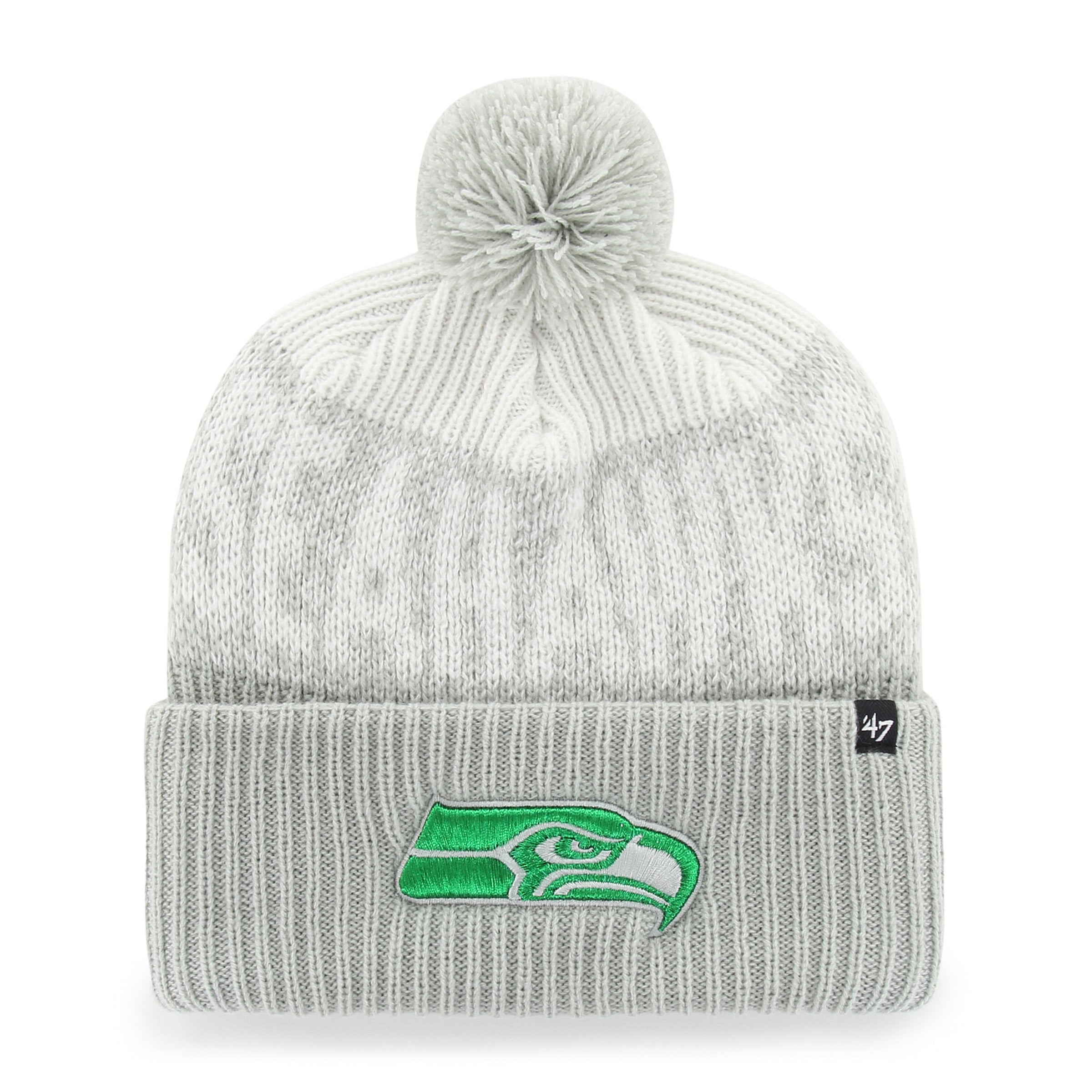 Men's '47 Gray Seattle Seahawks Rivalries Collection Bone Chill Cuffed Pom Knit Hat
