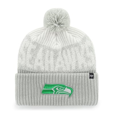 Seattle Seahawks '47 Rivalries Collection Bone Chill Cuffed Pom Knit Hat - Gray