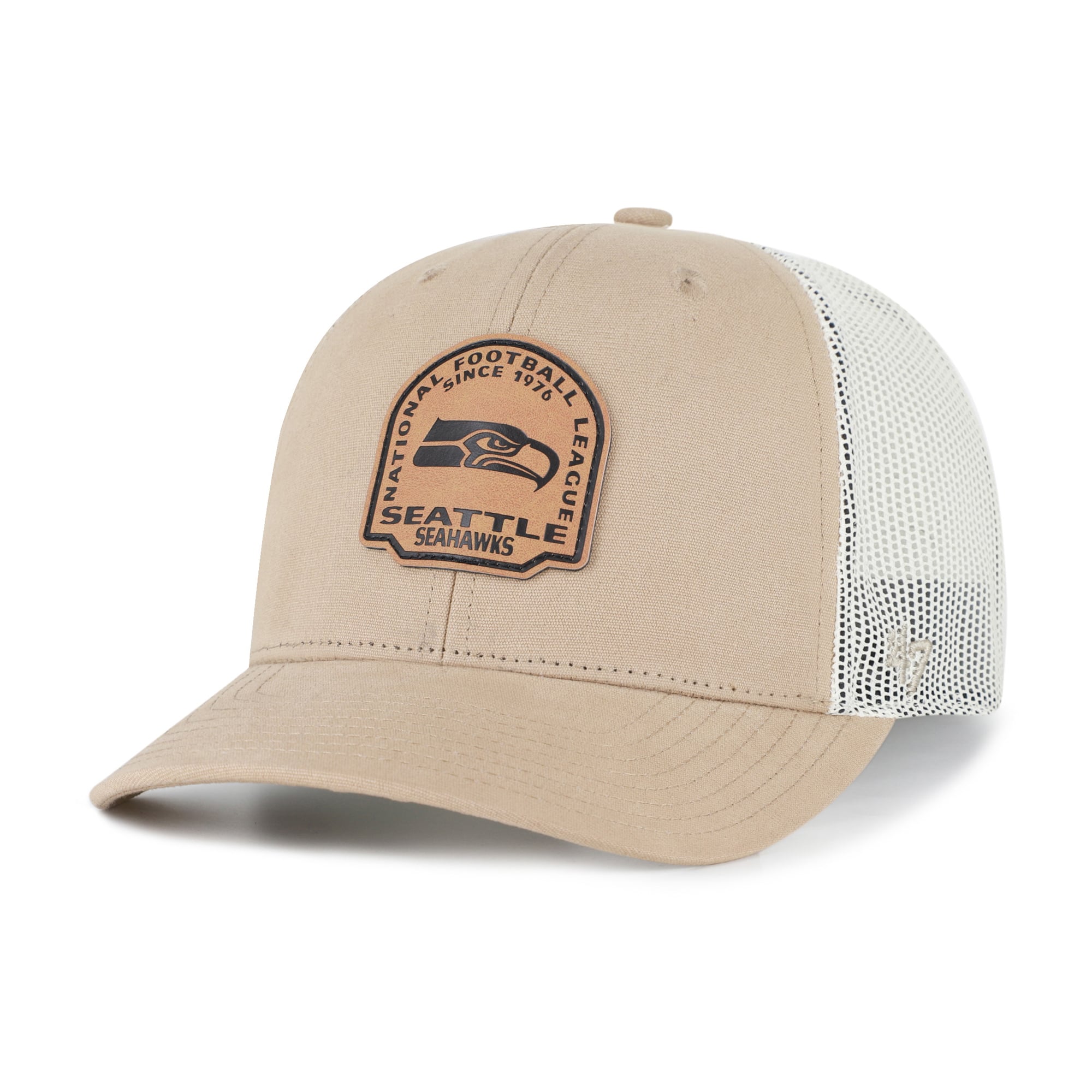 Men's '47 Khaki Seattle Seahawks Bonehide Trucker Adjustable Hat