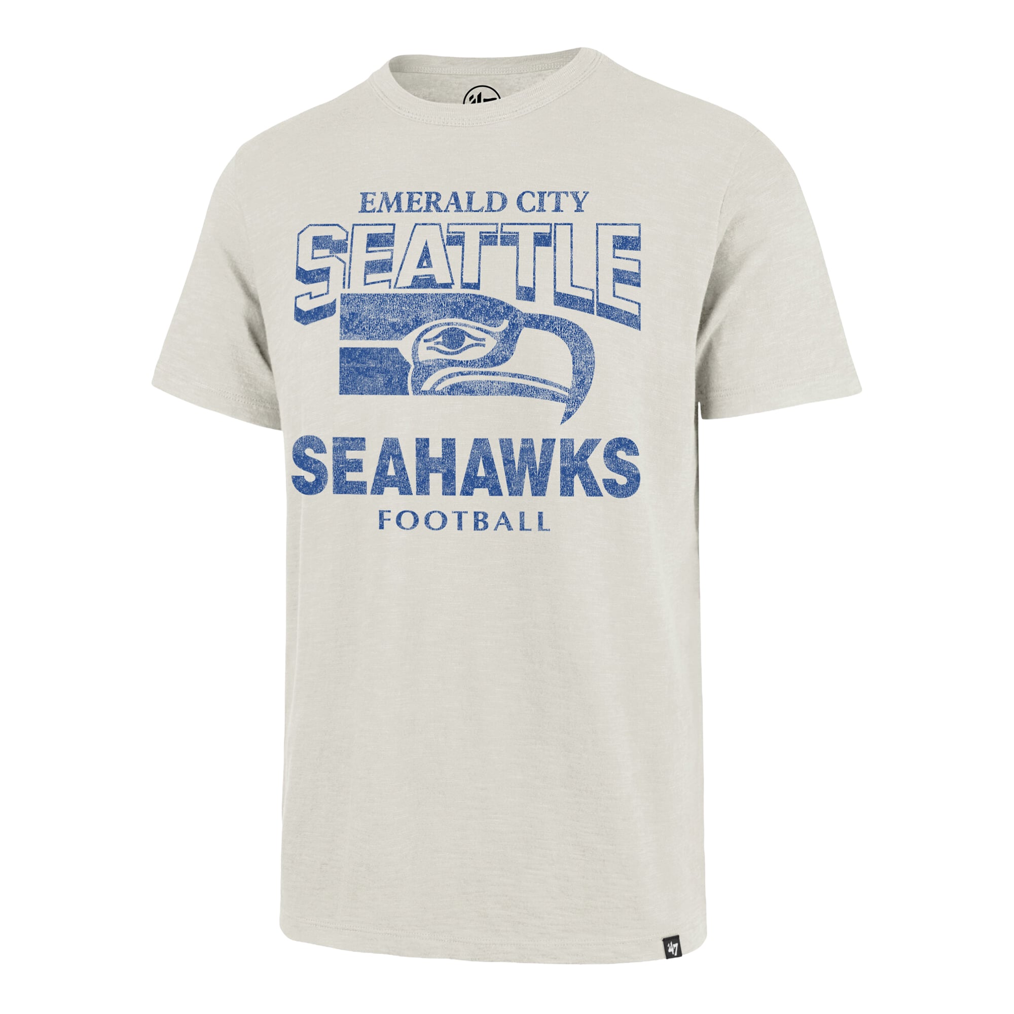 Men's '47 Natural Seattle Seahawks Head On Scrum Slub T-Shirt