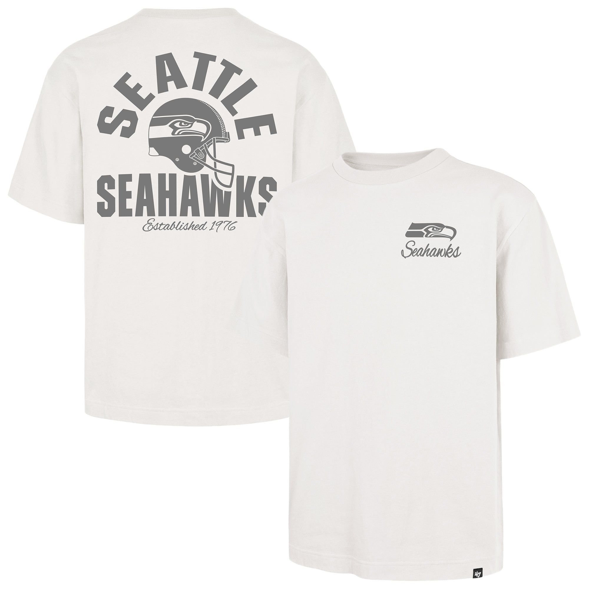 Men's '47 Off White Seattle Seahawks Photon Dust Foundation T-Shirt