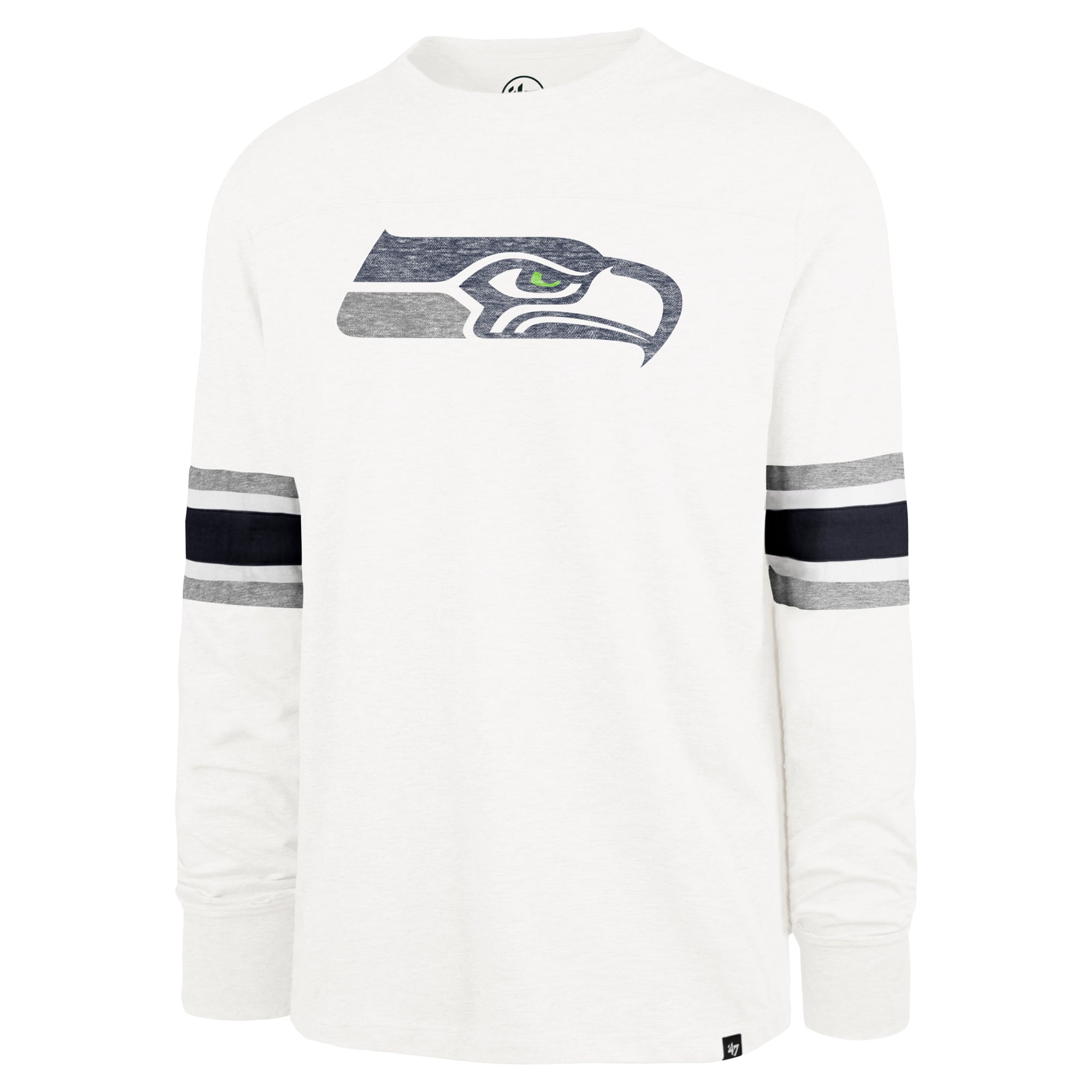 Men's '47 White Seattle Seahawks Gridiron Premier Brex Long Sleeve T-Shirt