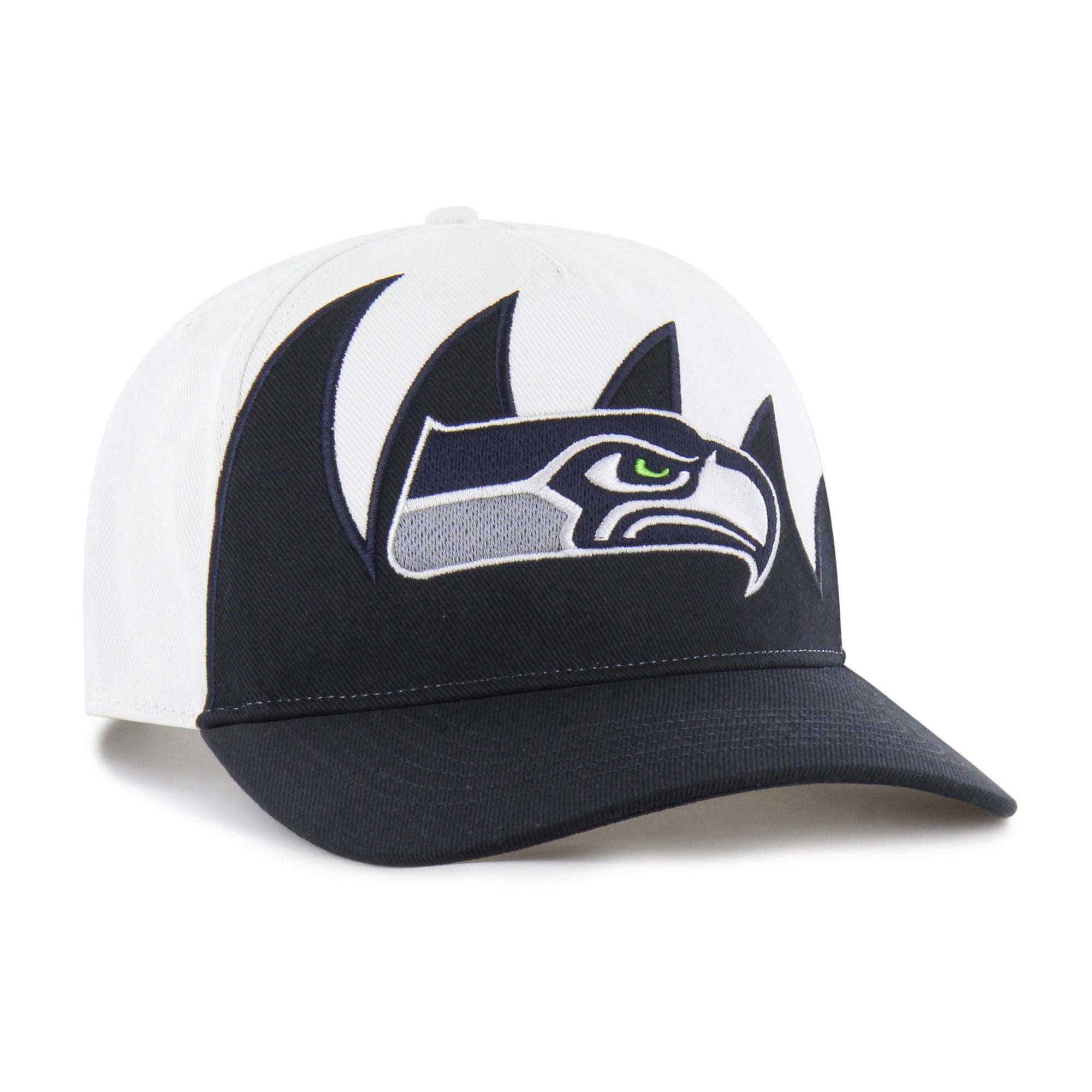 Casquette ajustable Seattle Seahawks blanche n° 47 pour homme, modèle Jagged Hitch