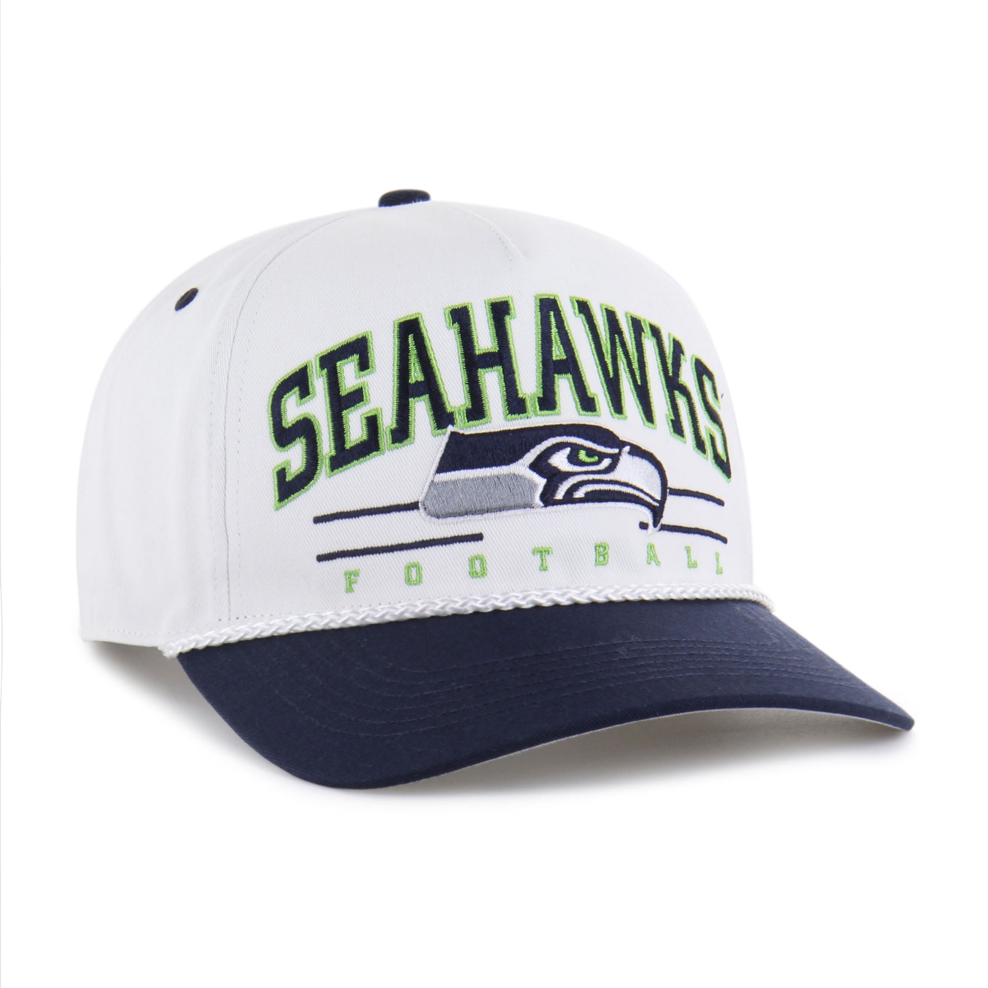 Men's '47 White/College Navy Seattle Seahawks Roscoe Two-Toned Hitch Adjustable Hat
