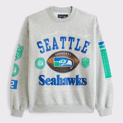 Seattle Seahawks Abercrombie & Fitch Fleece Sweatshirt - Gray