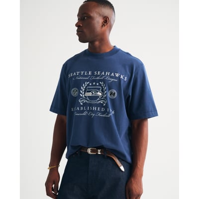 Seattle Seahawks Abercrombie & Fitch Premium Heavyweight T-Shirt - Navy