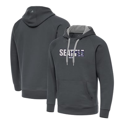 Seattle Seahawks Antigua Woodland Camo Victory Hoodie - Charcoal