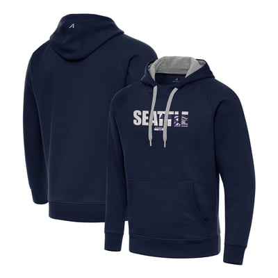 Seattle Seahawks Antigua Woodland Camo Victory Hoodie - College Navy