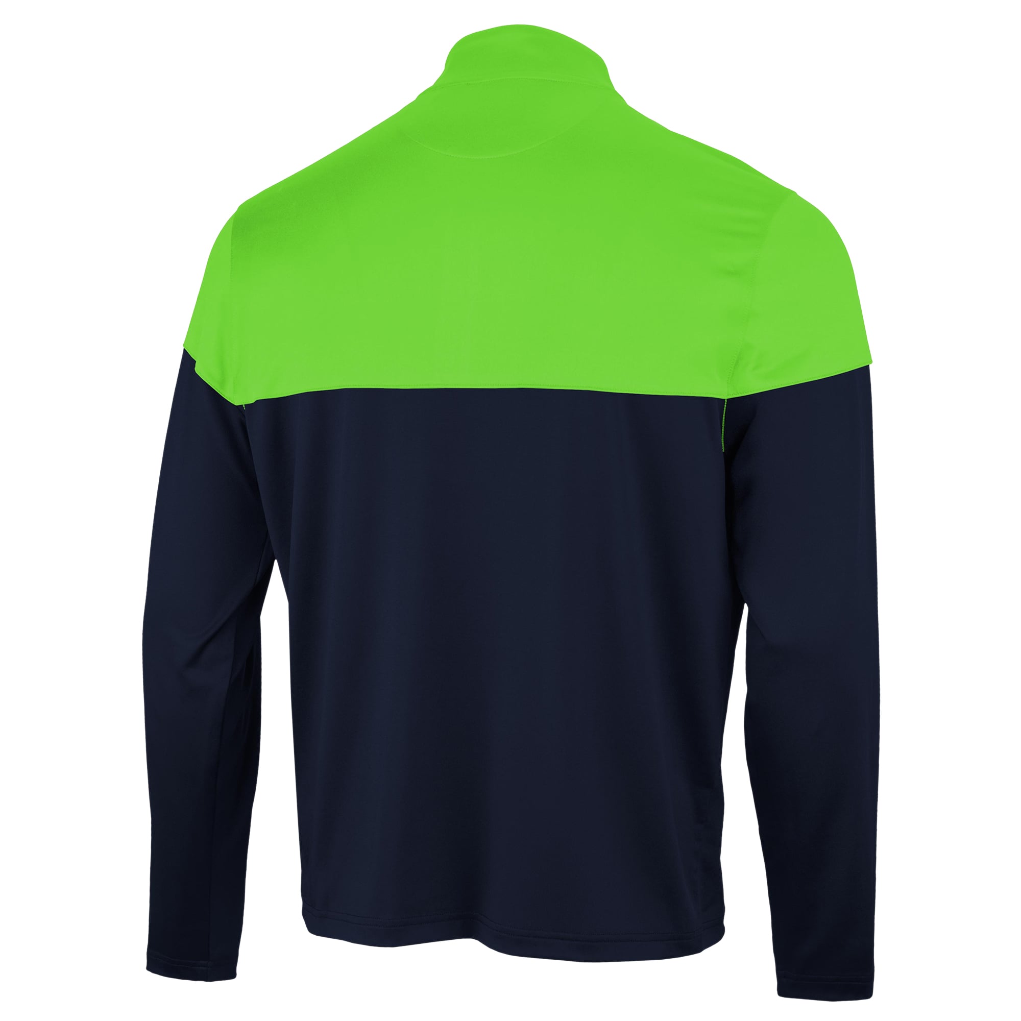 Pull à col zippé Antigua College bleu marine/vert fluo Seattle Seahawks pour homme