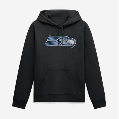 Seattle Seahawks Big & Tall Metallic Mascot Hoodie - Black