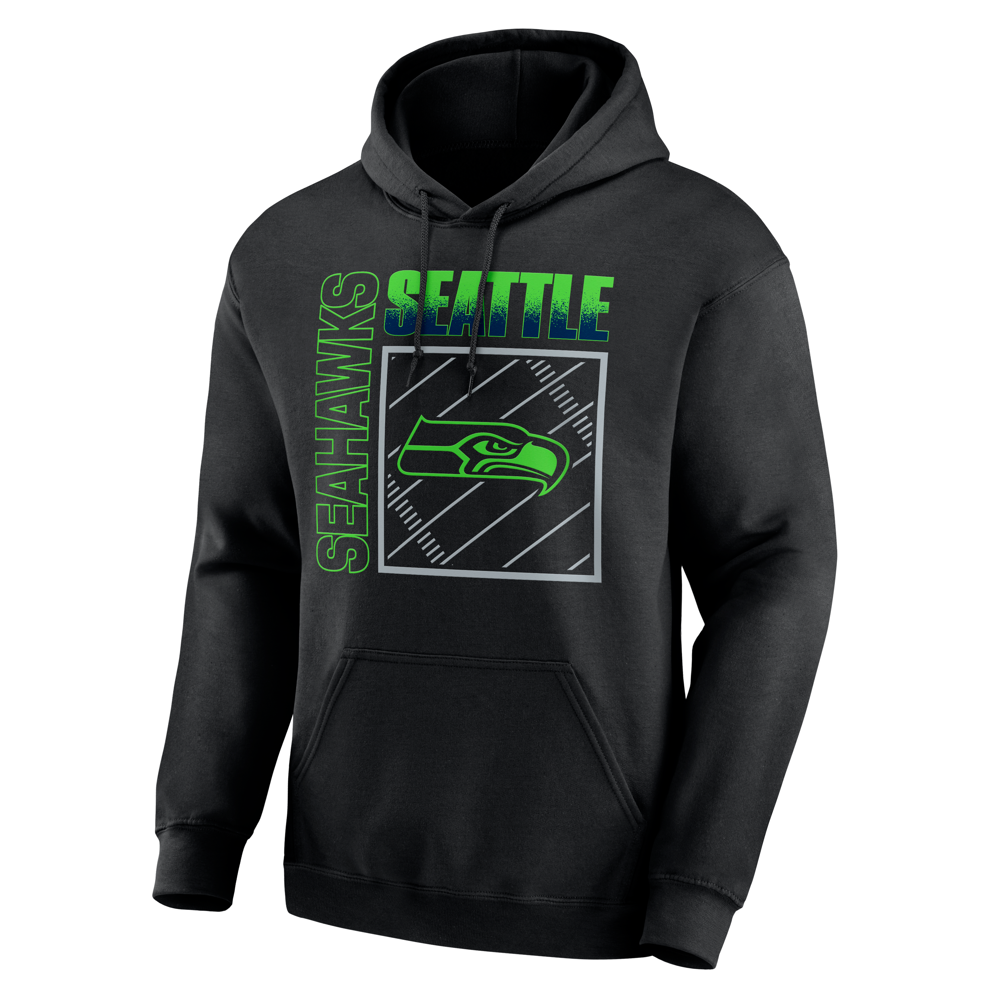 Men's Black Seattle Seahawks Home Field Pop Personalized Name & Number Hoodie