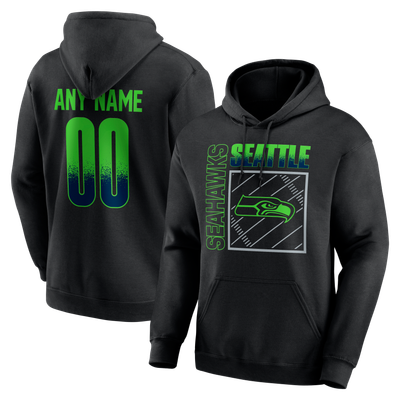 Seattle Seahawks Home Field Pop Personalized Name & Number Hoodie - Black