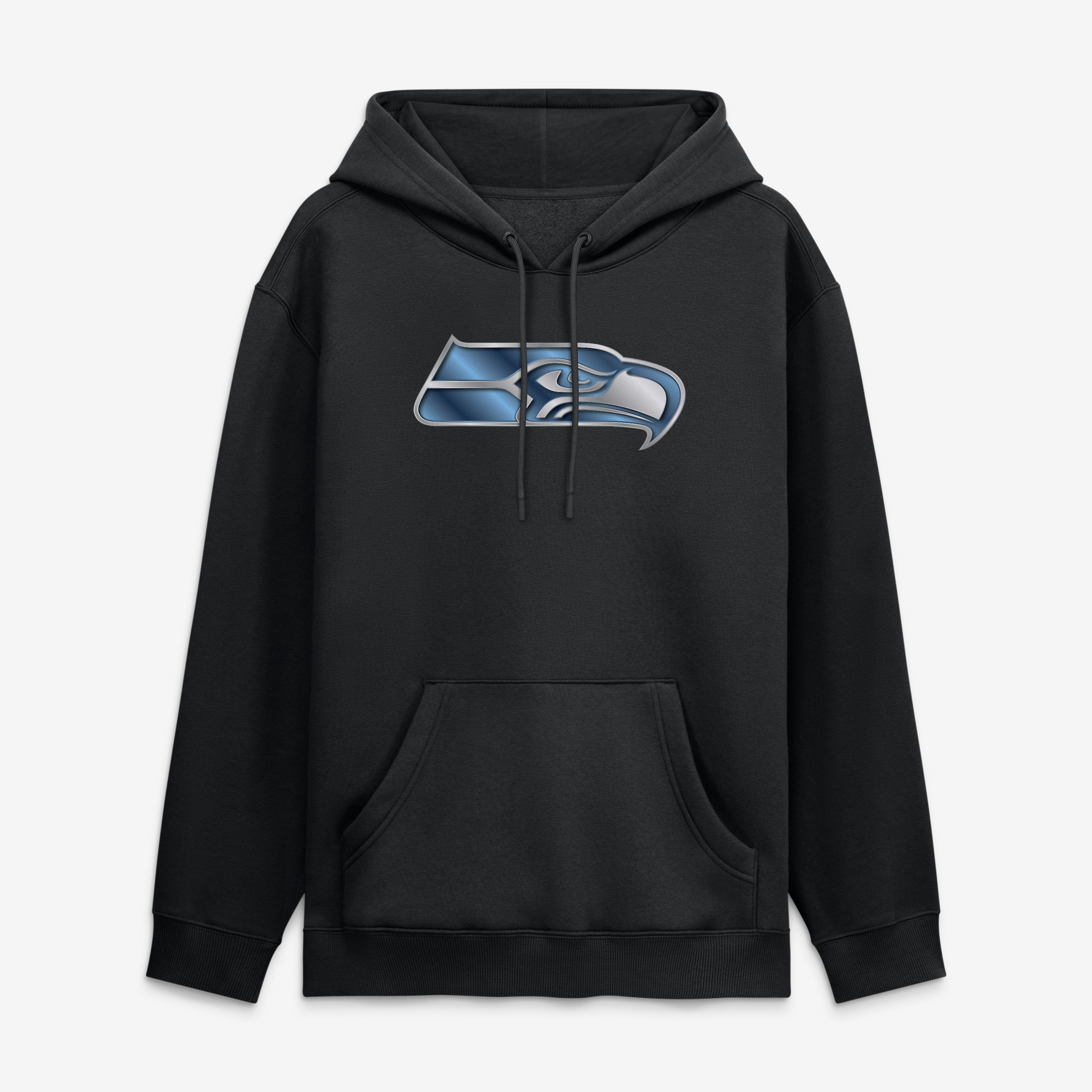 Sweat à capuche noir pour homme Seattle Seahawks l'effigie de la mascotte métallique