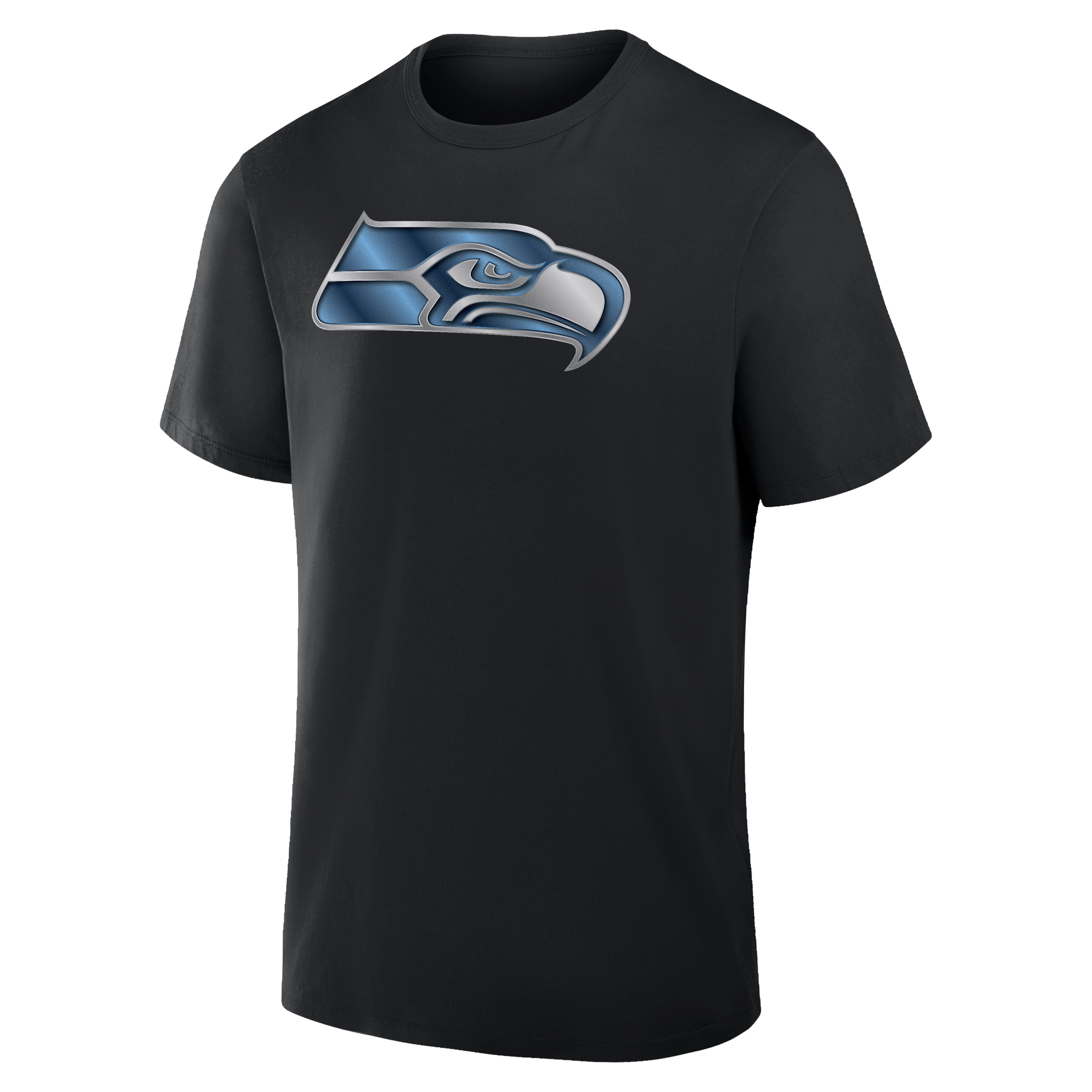 T-shirt noir pour homme Seattle Seahawks avec mascotte métallique