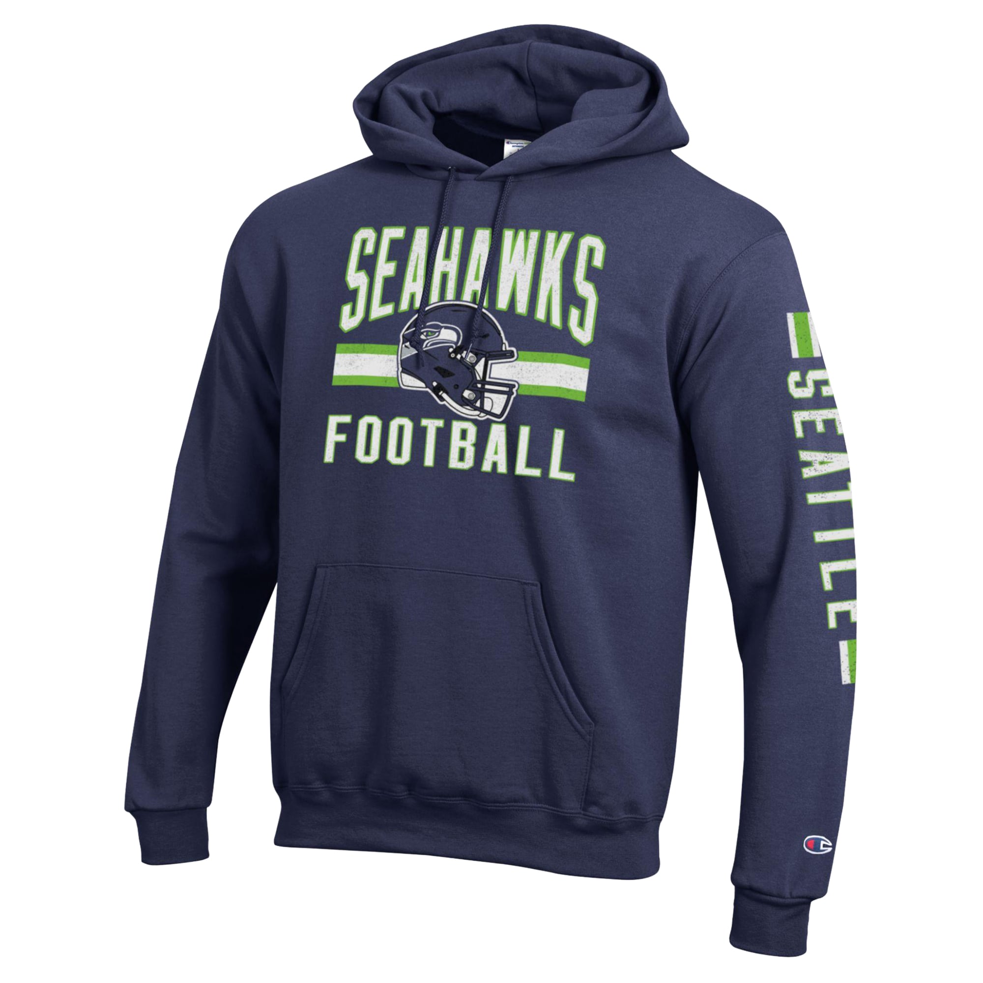 Men's Champion  College Navy Seattle Seahawks Powerblend Hoodie