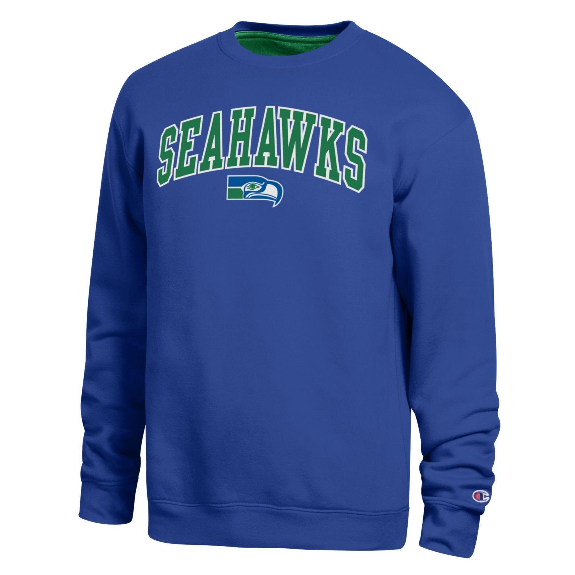 Sweat-shirt à doublure contrastée Champion Royal Seattle Seahawks pour homme