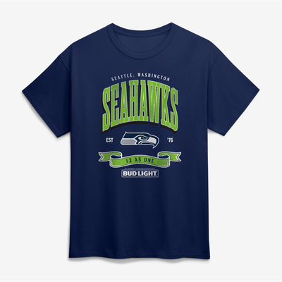Seattle Seahawks Bud Light T-Shirt - College Navy