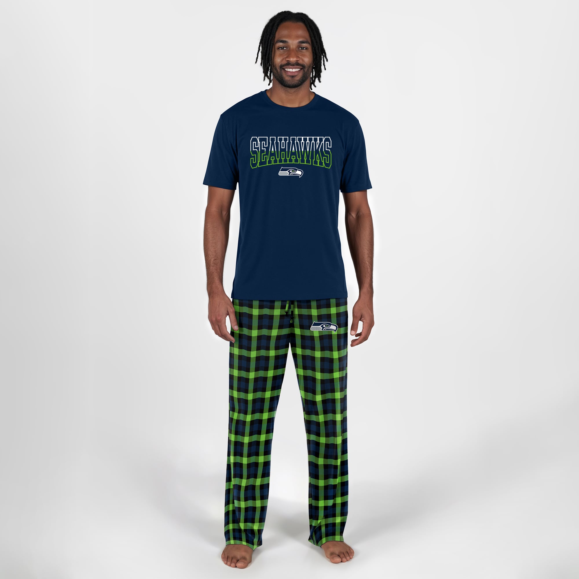 Men's Concepts Sport  College Navy Seattle Seahawks Big & Tall Highland Sleep Set