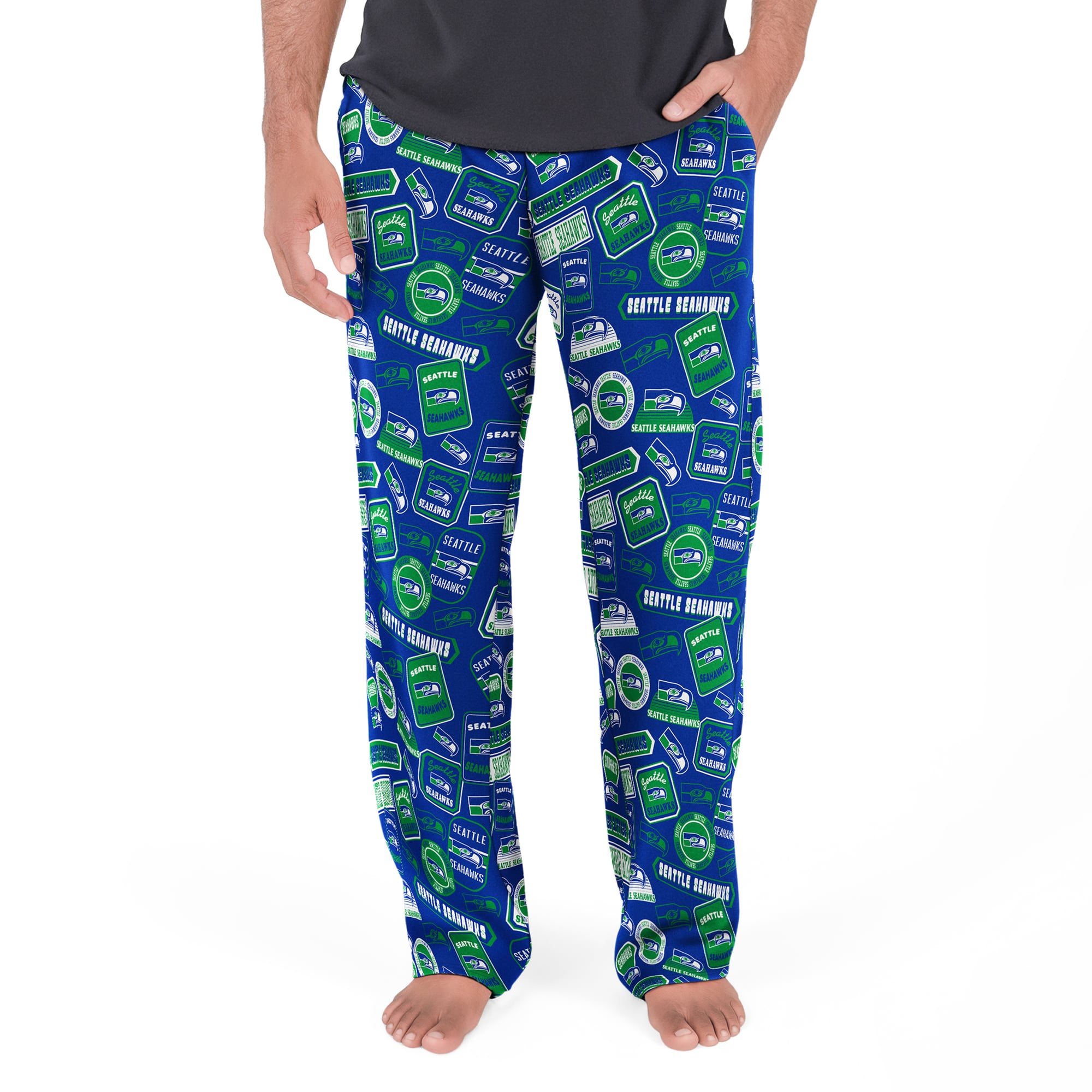 Men's Concepts Sport Royal Seattle Seahawks Throwback Logo Grady Sleep Pants