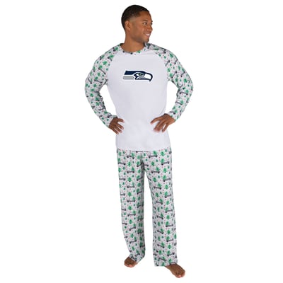 Seattle Seahawks Concepts Sport Frostbite Knit Long Sleeve Top & Pants Sleep Set - White
