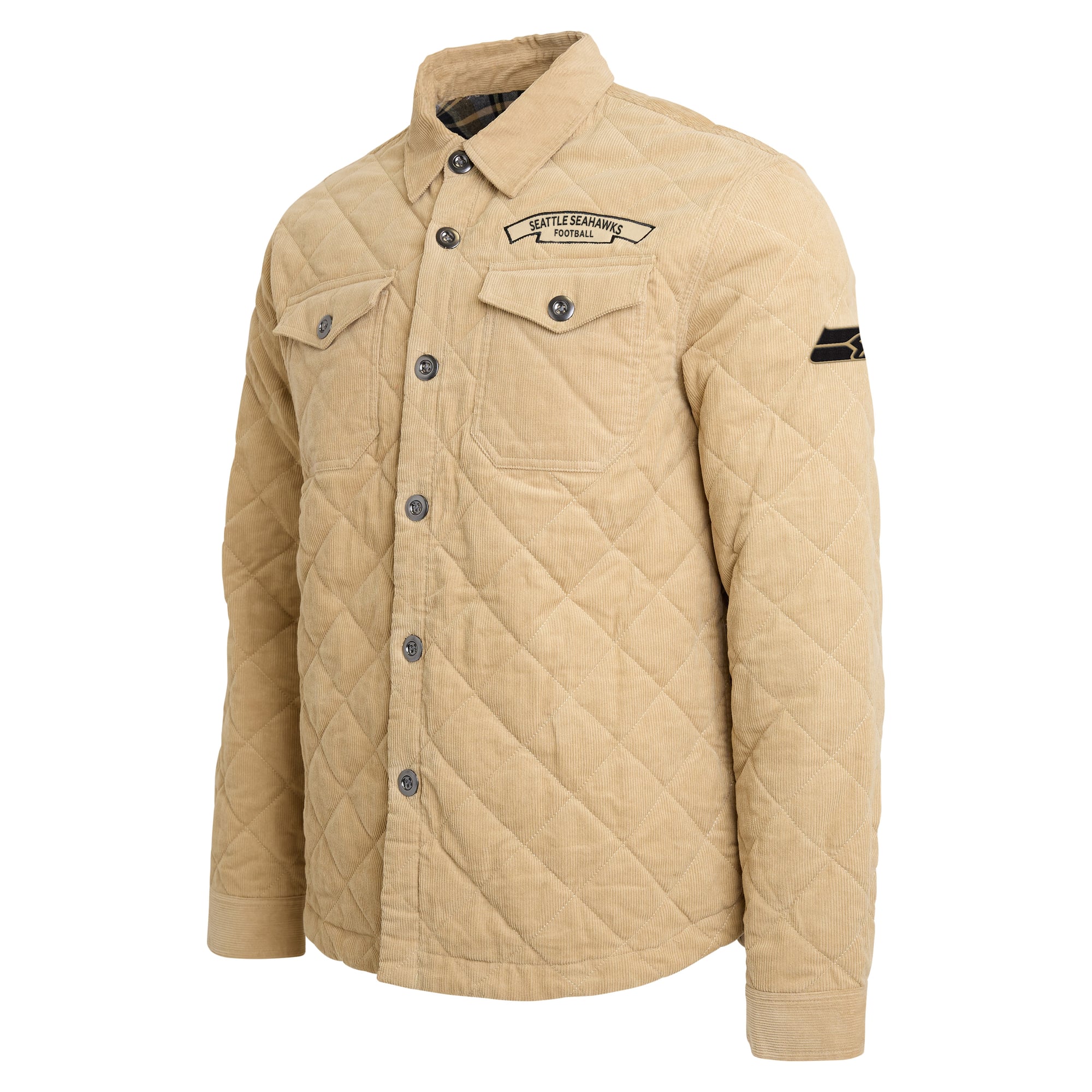 Men's Darius Rucker Collection by Fanatics Tan Seattle Seahawks Button-Up Thin-Wale Corduroy Shacket