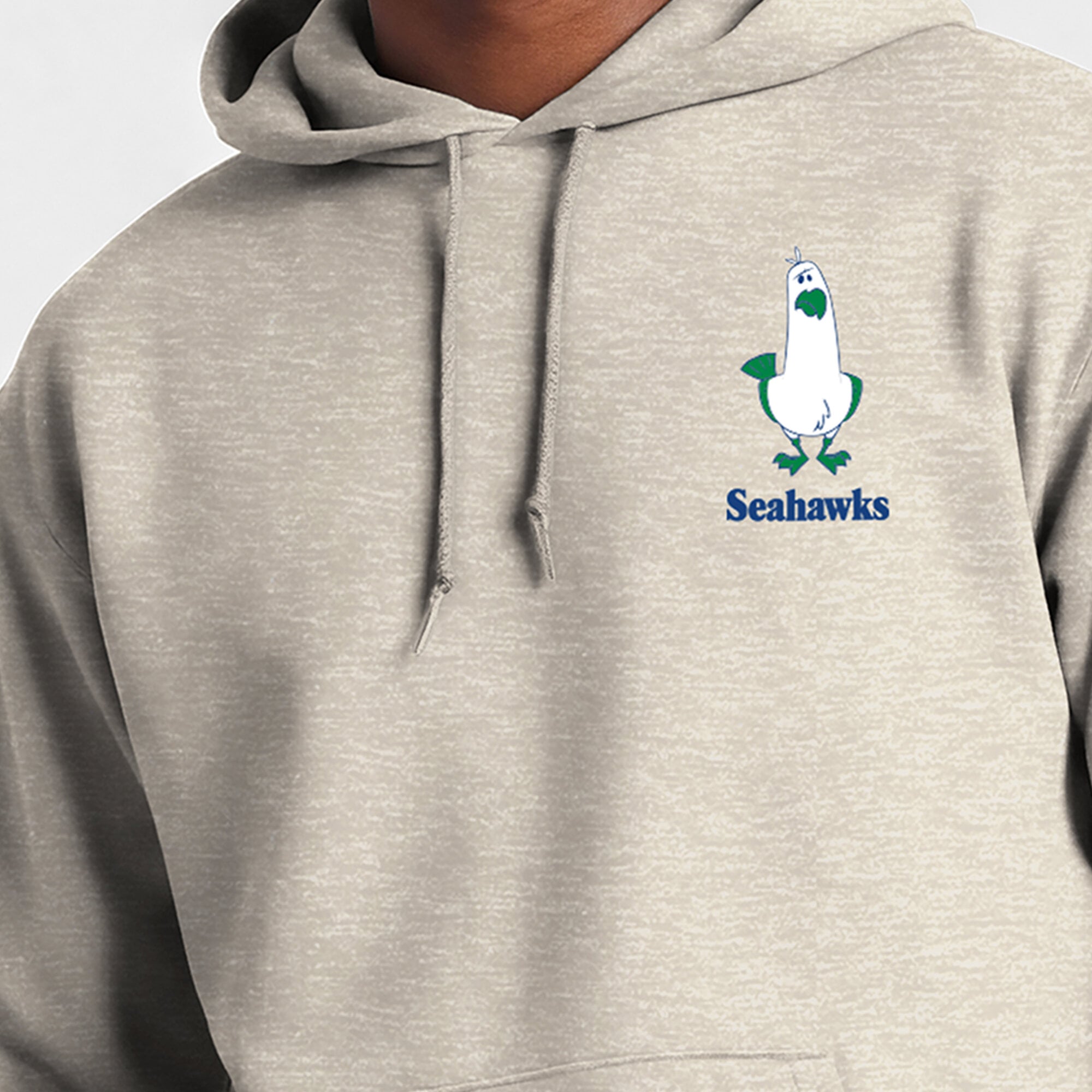 Sweat à capuche Disney x Champion Oatmeal Seattle Seahawks Powerblend Fullback pour homme