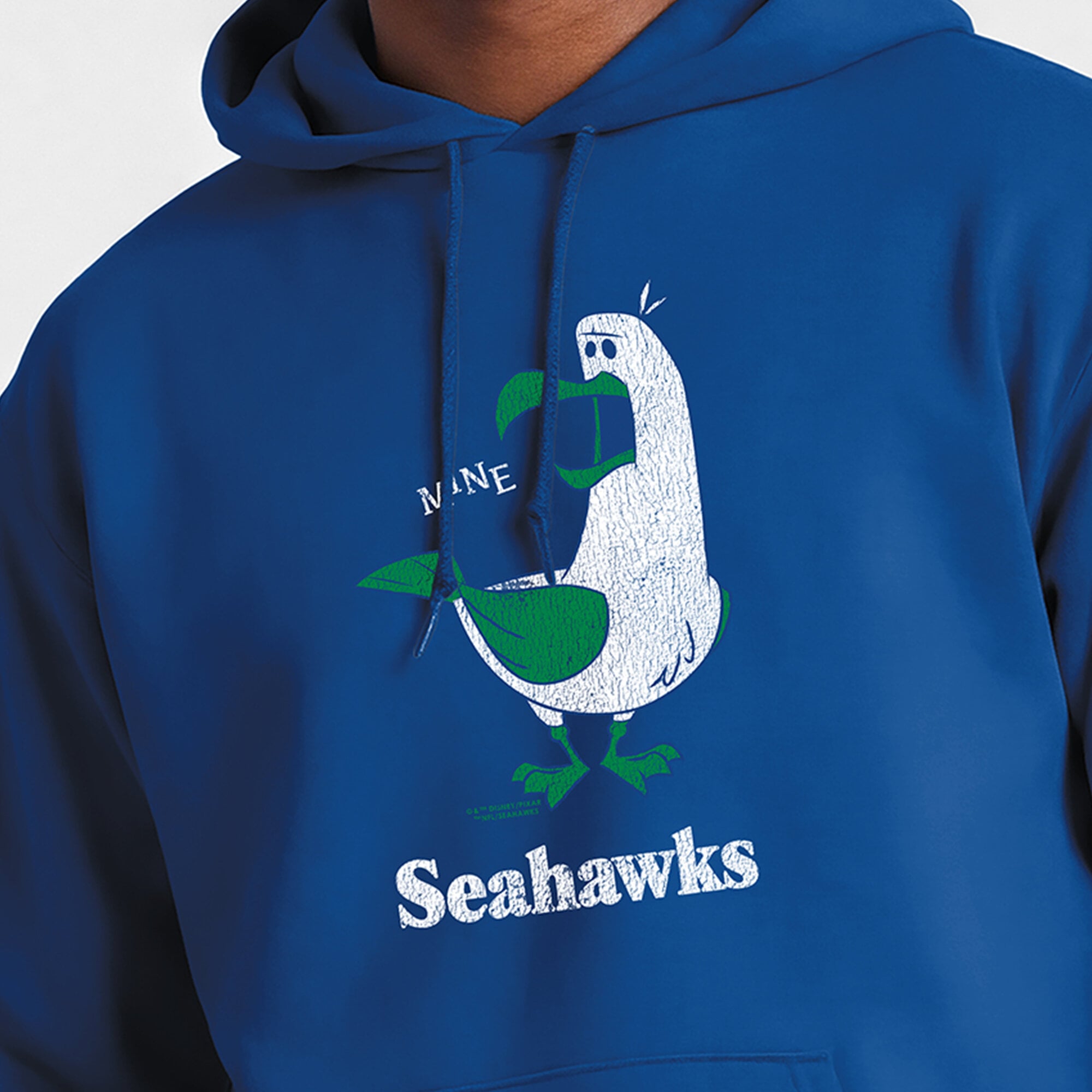 Men's Disney x Champion  Royal Seattle Seahawks Powerblend Full Front Sweatshirt