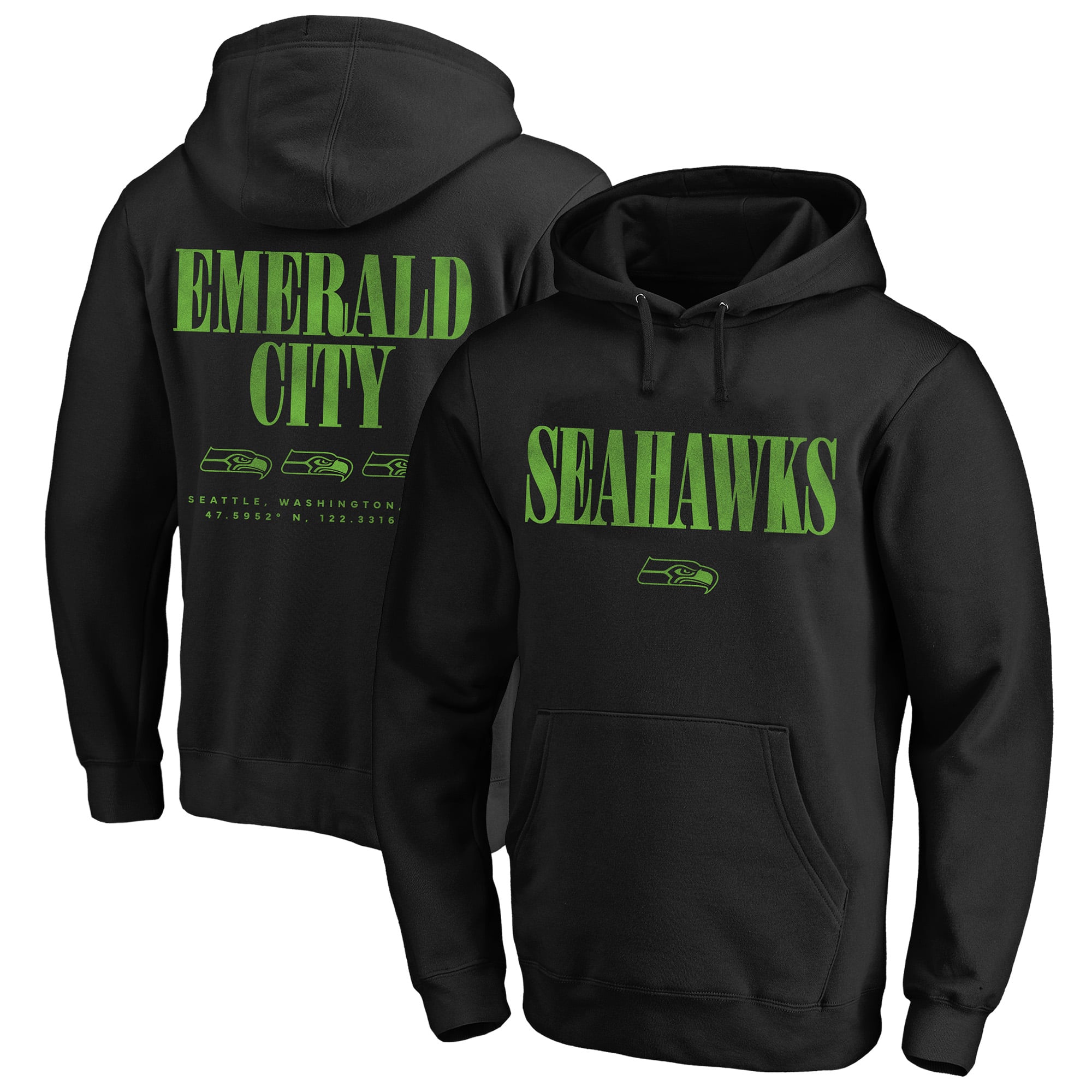 Men's Fanatics Black Seattle Seahawks Big & Tall Relaxed Intense Rivalry Hoodie