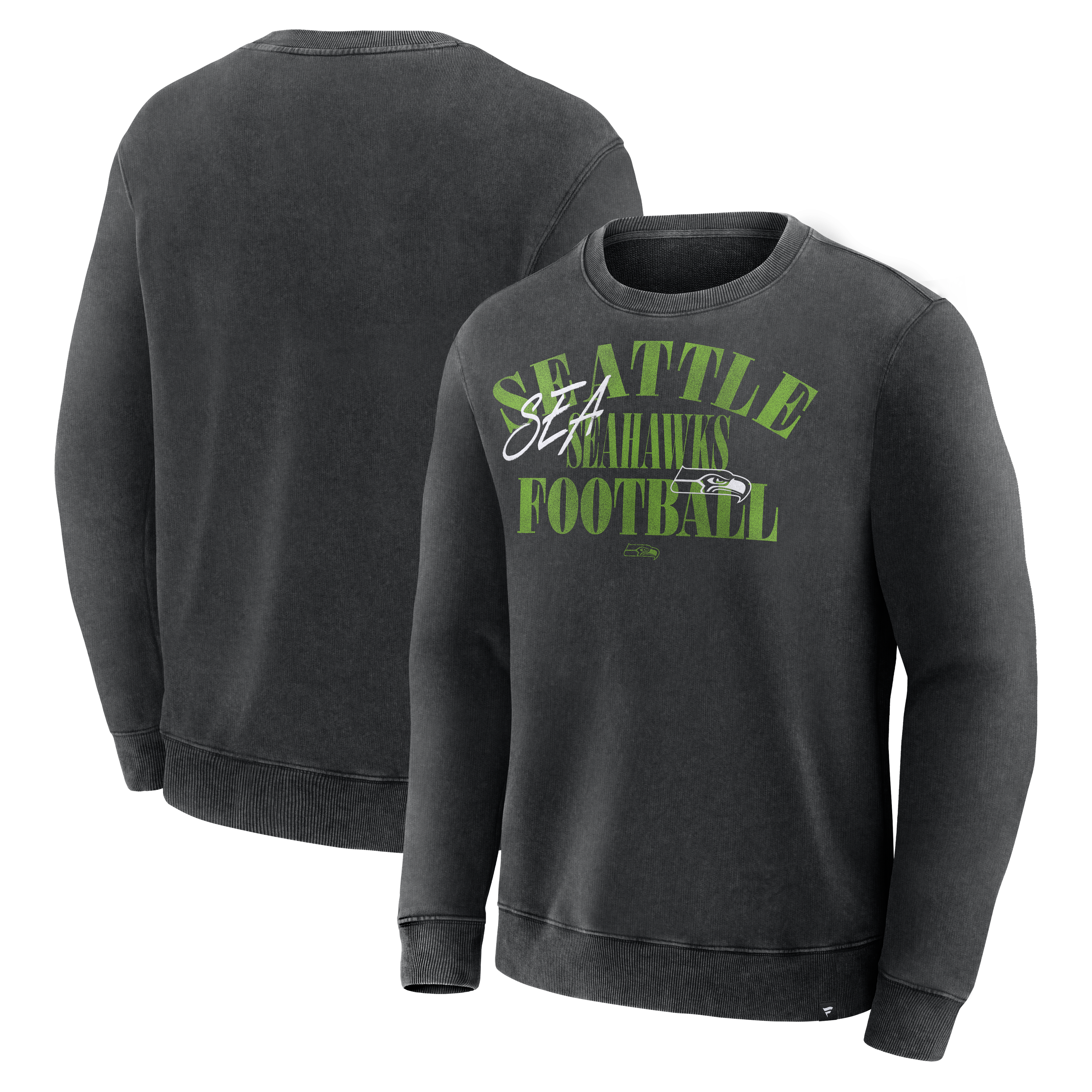 Men's Fanatics Black Seattle Seahawks Halftime Lead Relaxed Heavyweight French Terry Sweatshirt