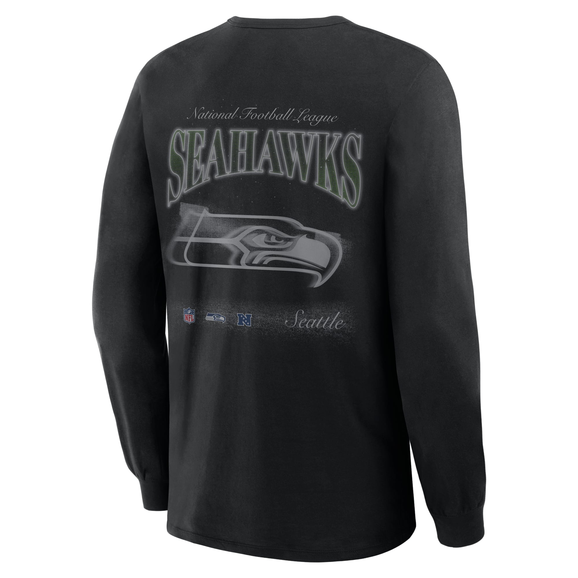 T-shirt à manches longues Fanatics Black Seattle Seahawks Midnight Falls pour homme