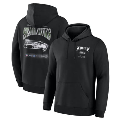Seattle Seahawks Fanatics Nightfall Long Sleeve Fleece Hoodie - Black