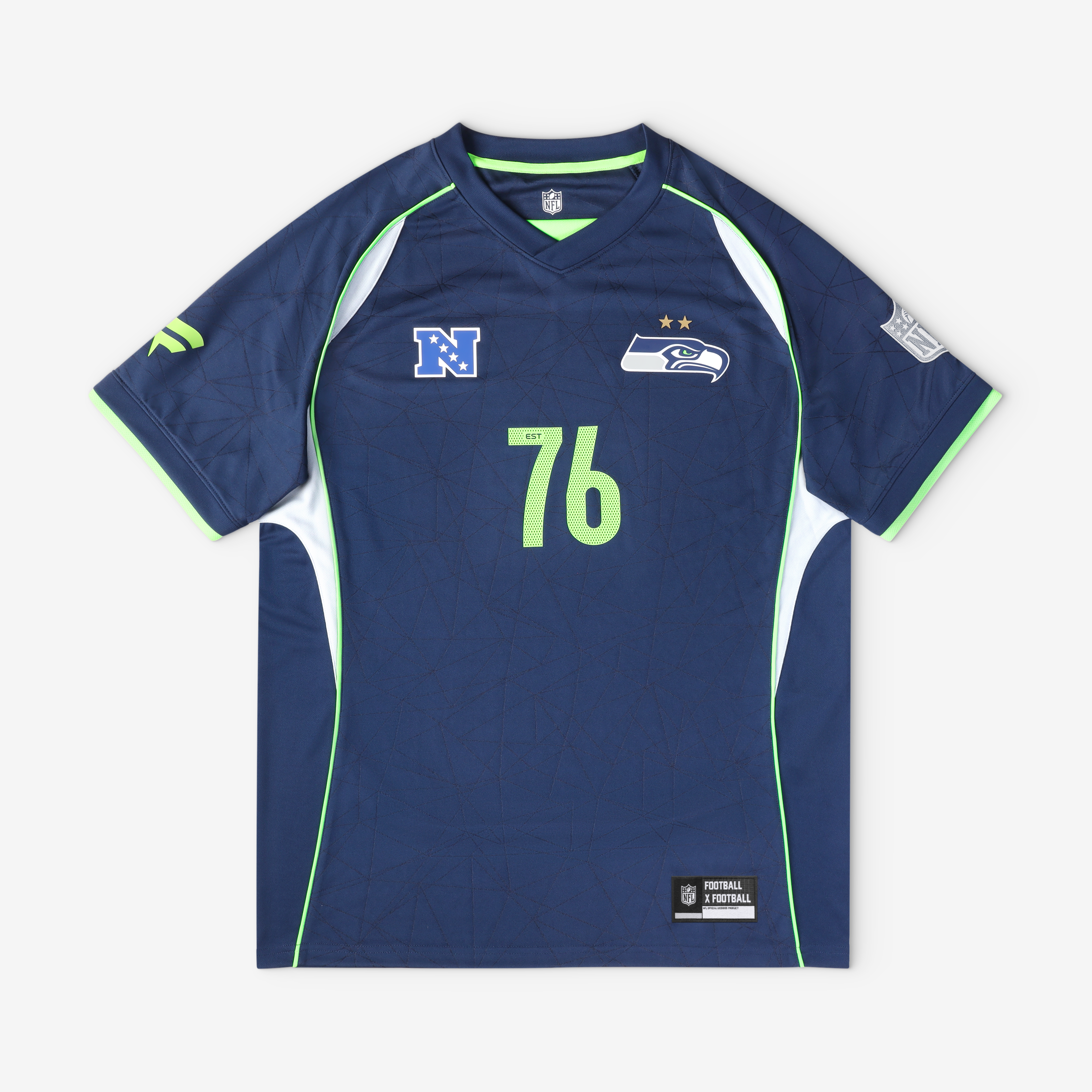 Men's Fanatics College Navy Seattle Seahawks Football x V-Neck Fan Top