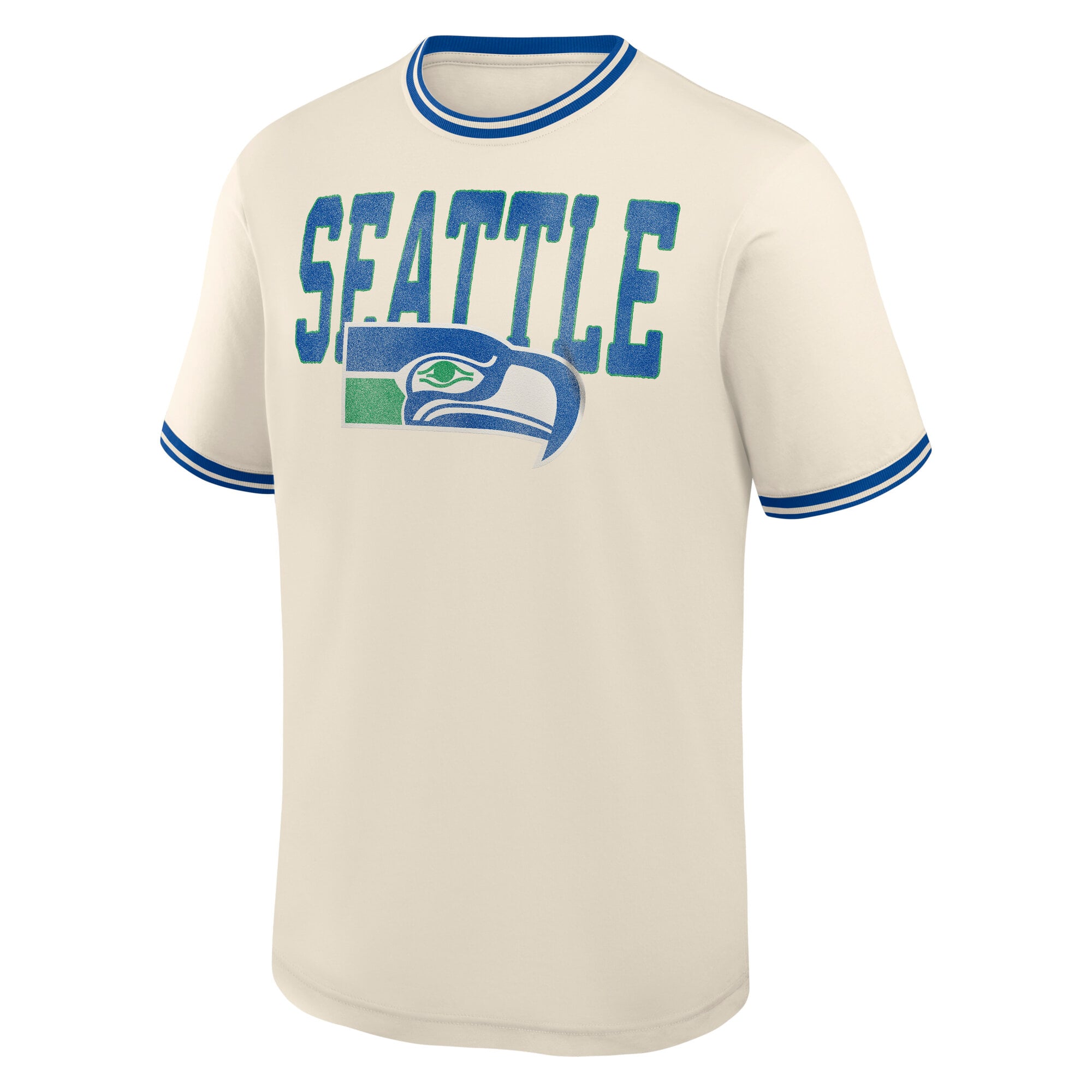 Men's Fanatics Cream Seattle Seahawks Time Honored Tradition Ringer Fashion Top