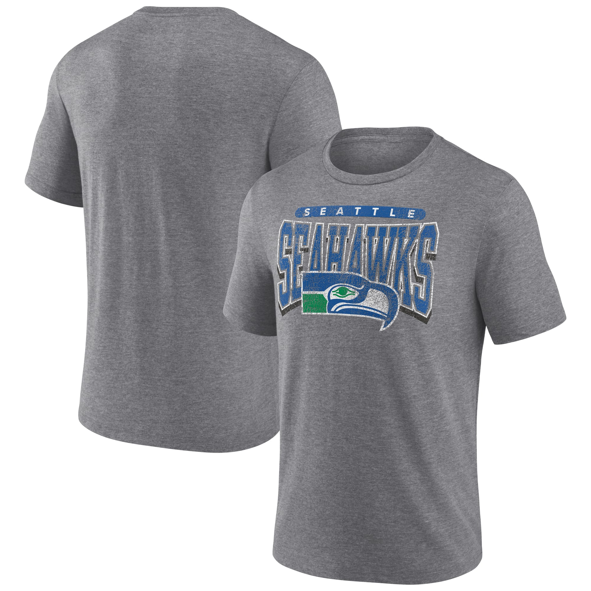 Seattle Seahawks Fanatics Warped Block Tri-Blend T-Shirt 