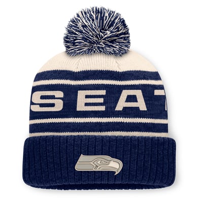 Seattle Seahawks Fanatics Men's Cuffed Knit Hat with Pom - Navy