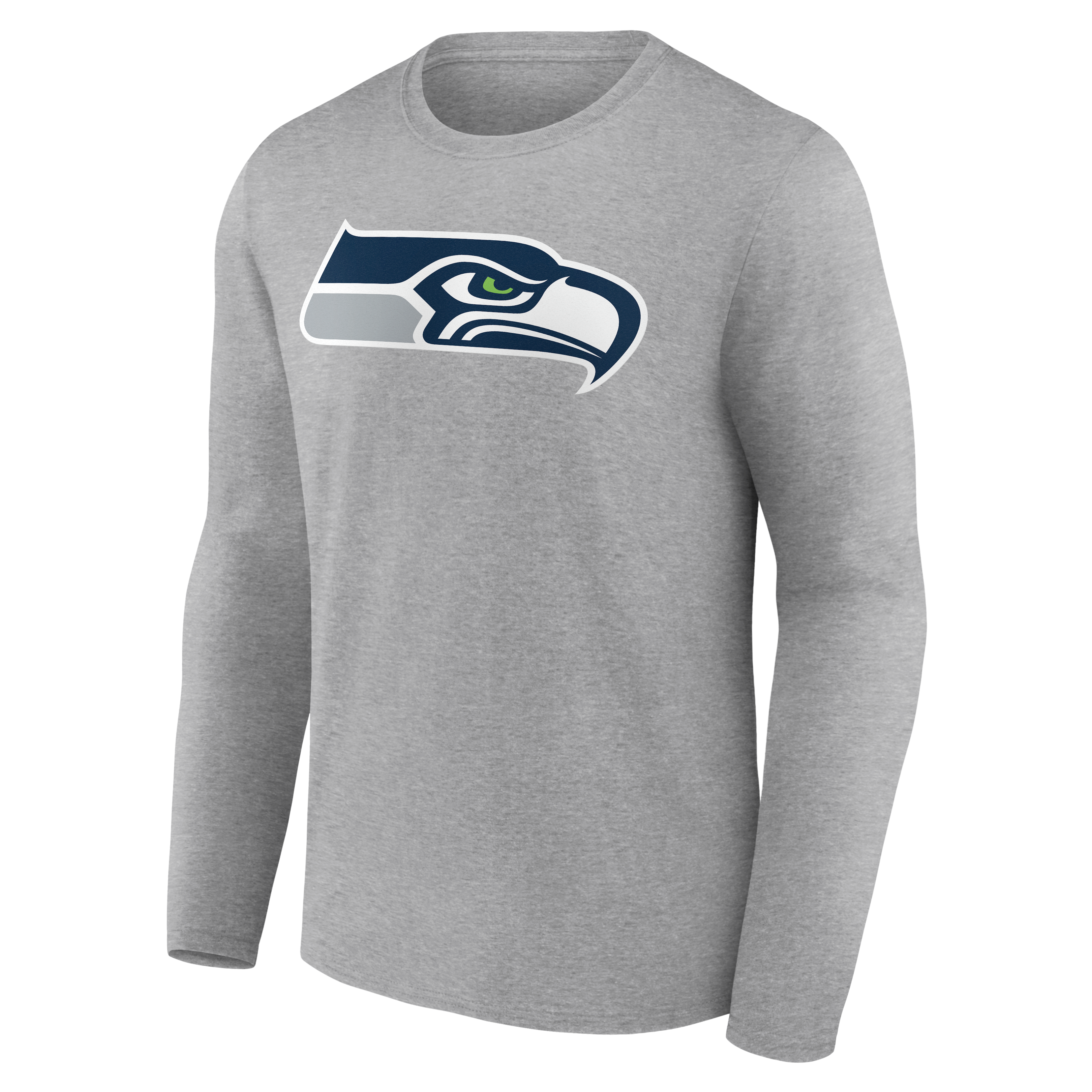 T-shirt à manches longues gris authentique pour homme des Seattle Seahawks, personnalisé avec nom et numéro.
