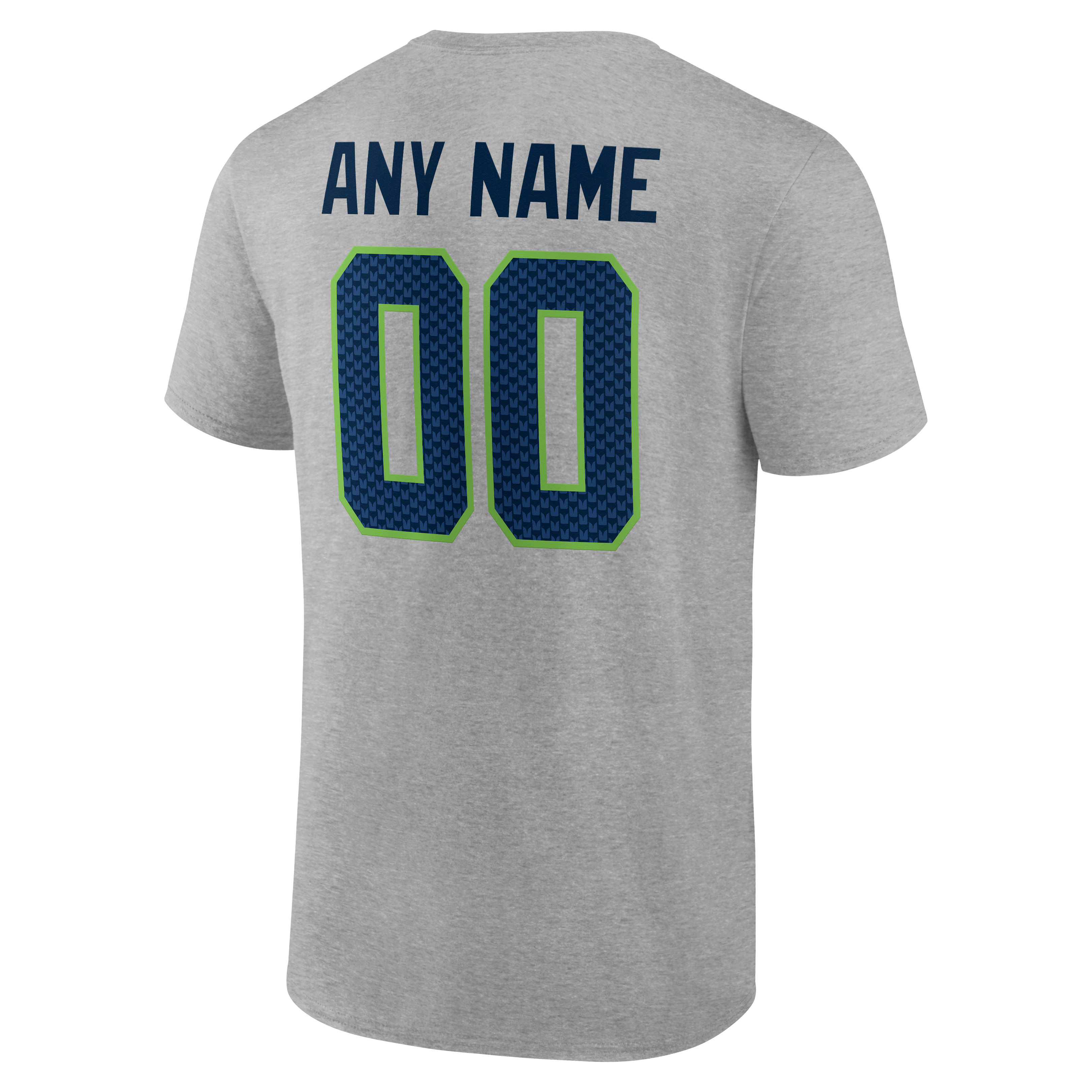 Men's Gray Seattle Seahawks Team Authentic Personalized Name & Number T-Shirt