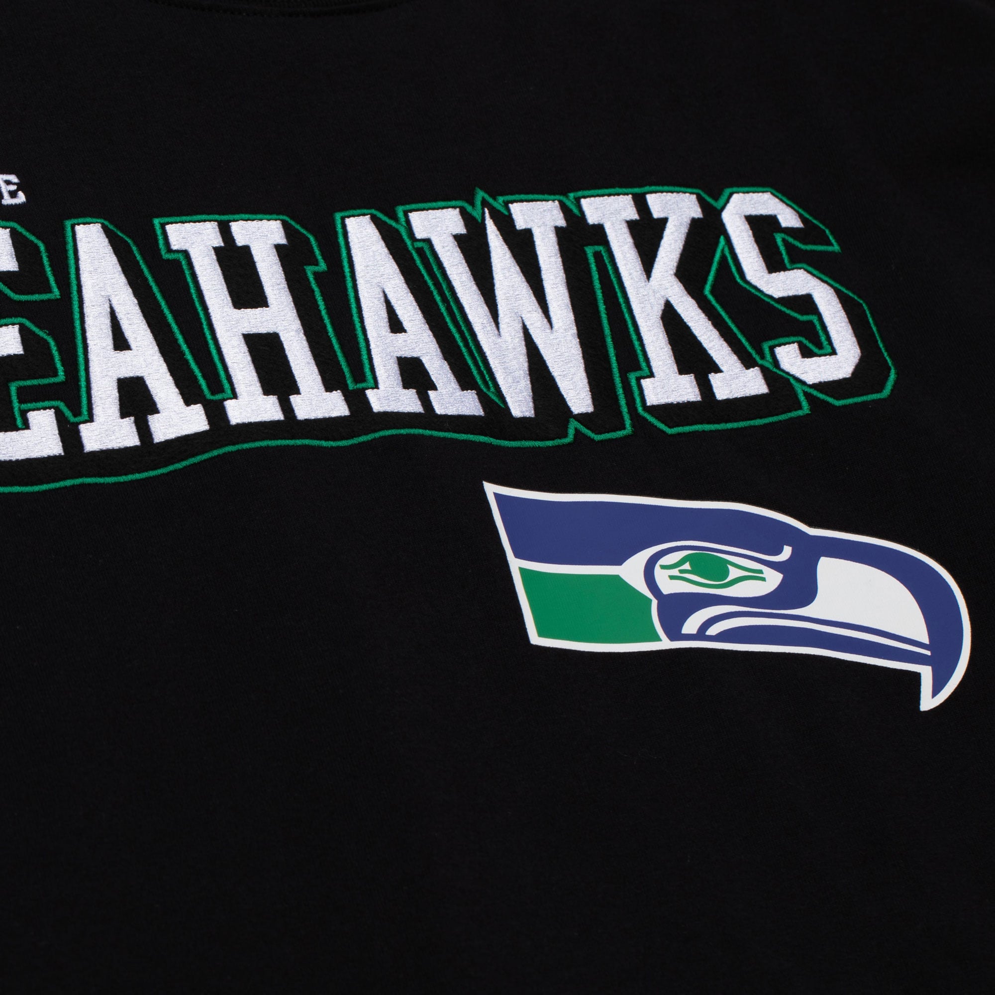 T-shirt à manches longues Mitchell & Ness noir Seattle Seahawks pour homme, grandes tailles, camp d'entraînement