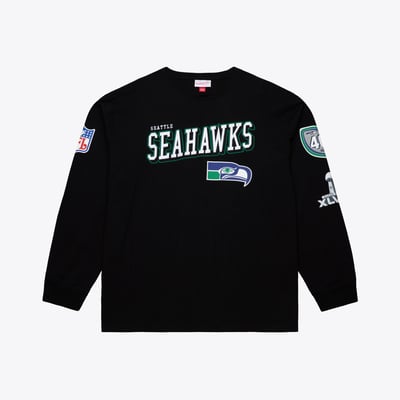  Seattle Seahawks Mitchell & Ness Big & Tall Training Camp Long Sleeve T-Shirt - Black