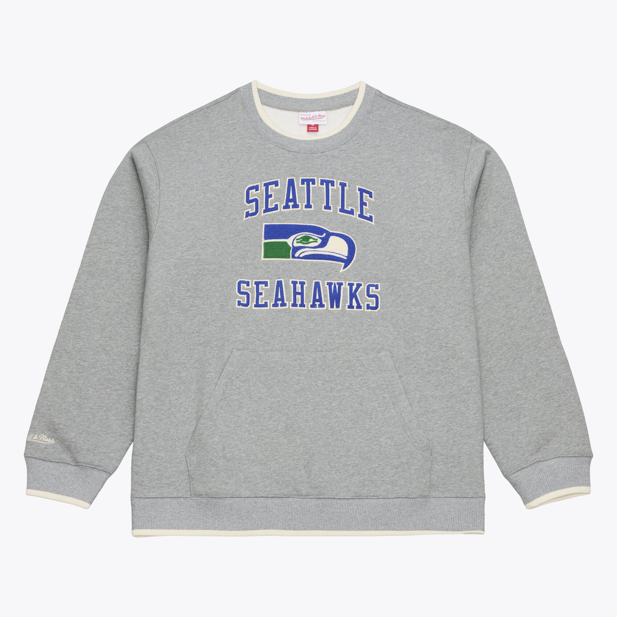 Sweat-shirt Mitchell & Ness Premium Essentials gris chiné pour homme, Seattle Seahawks