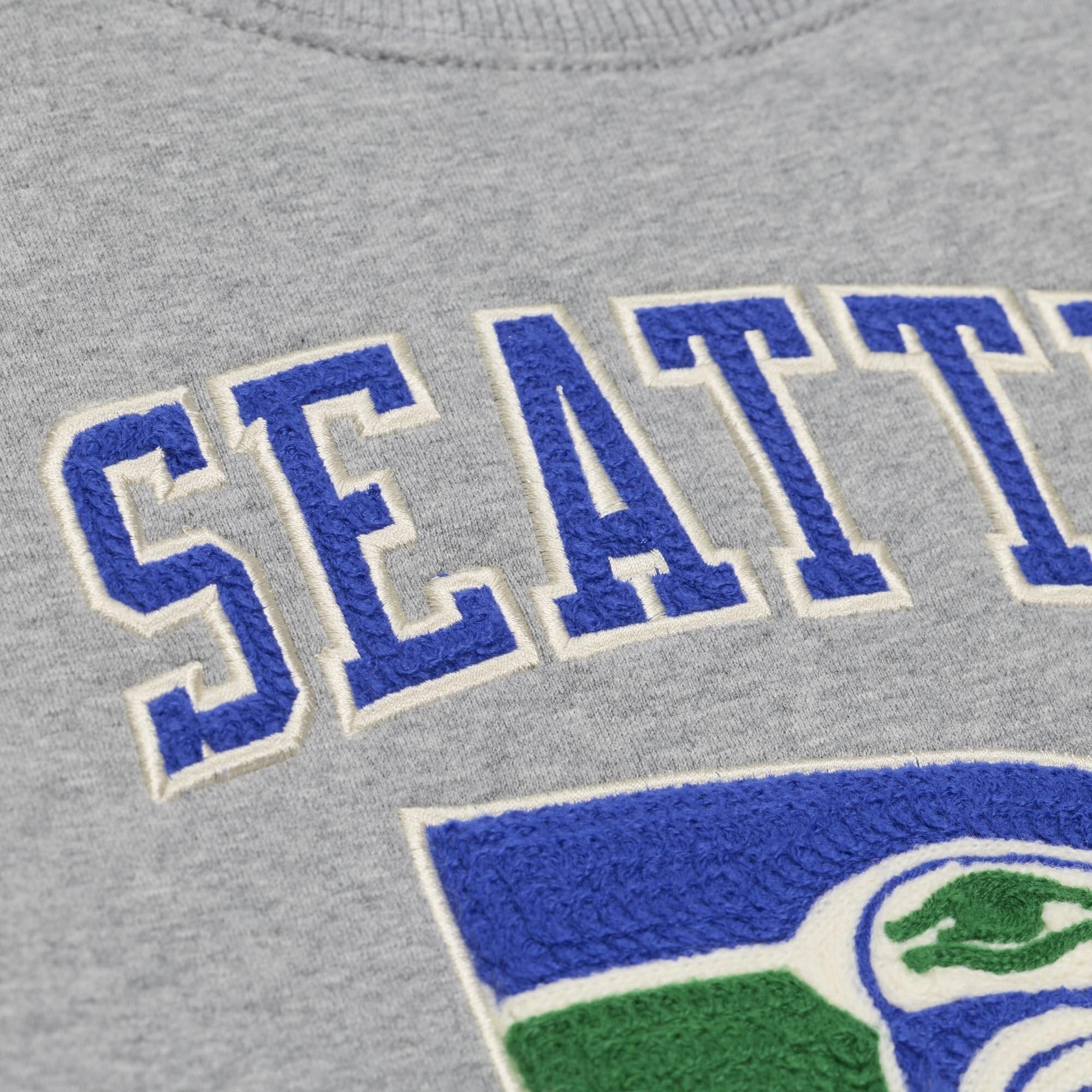 Sweat-shirt Mitchell & Ness Premium Essentials gris chiné pour homme, Seattle Seahawks