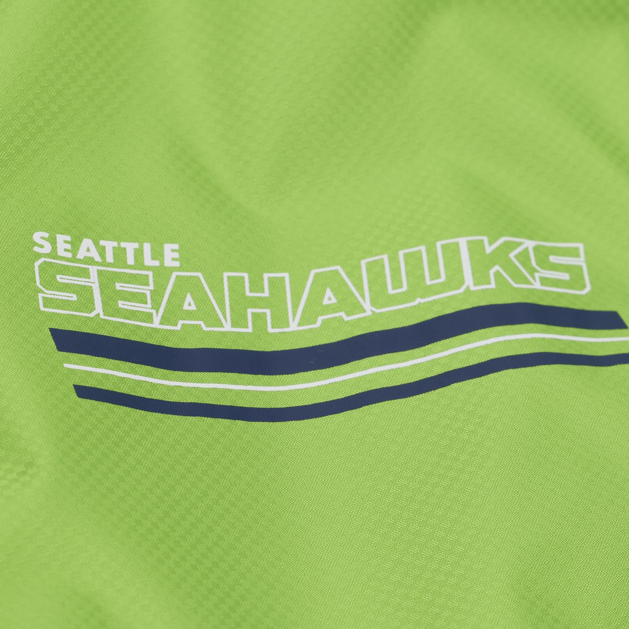 Coupe-vent Mitchell & Ness pour homme, vert fluo/bleu marine, motif à carreaux triples Seattle Seahawks, fermeture éclair au quart