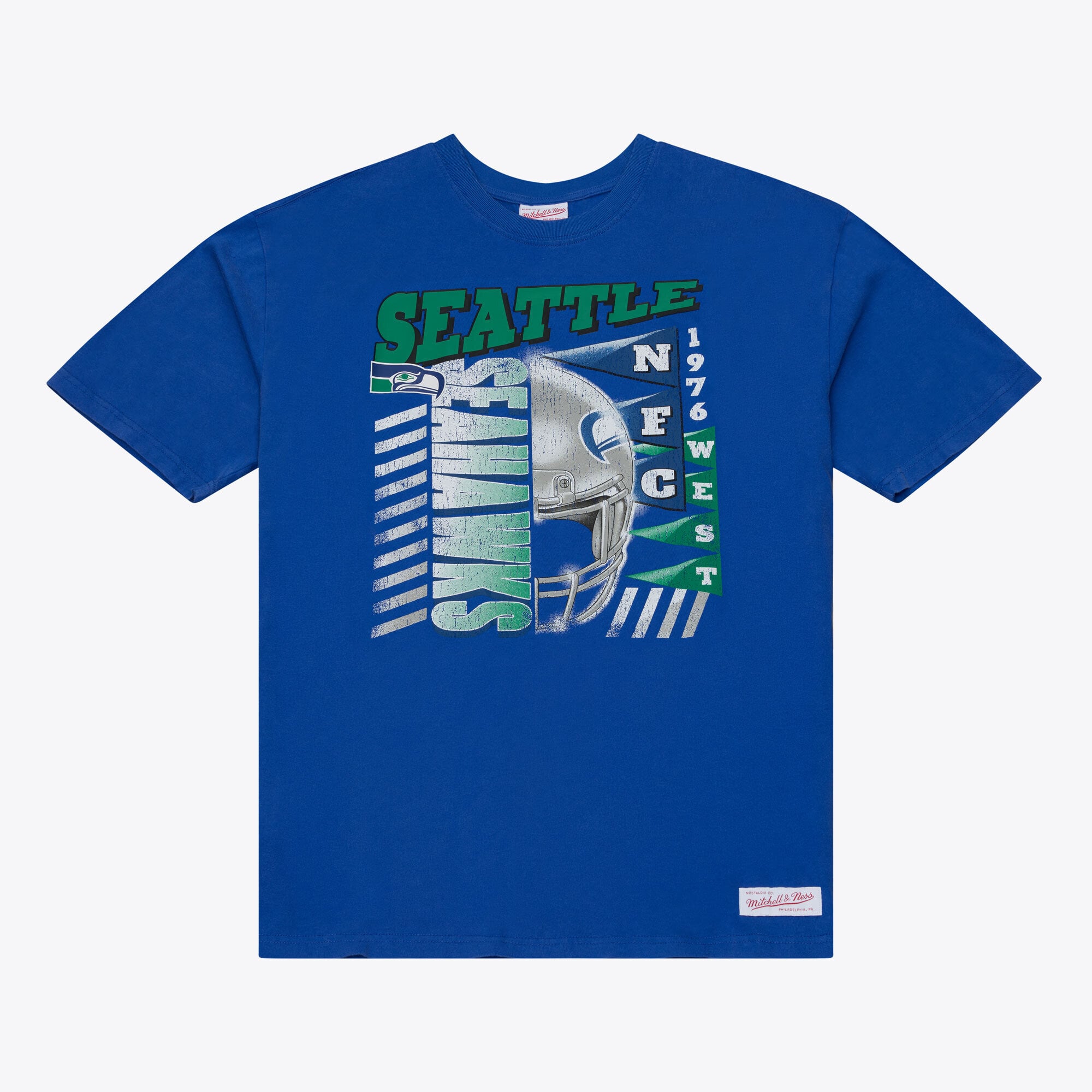 Men's Mitchell & Ness Royal Seattle Seahawks Core Essentials Street Graphic Short Sleeve T-Shirt